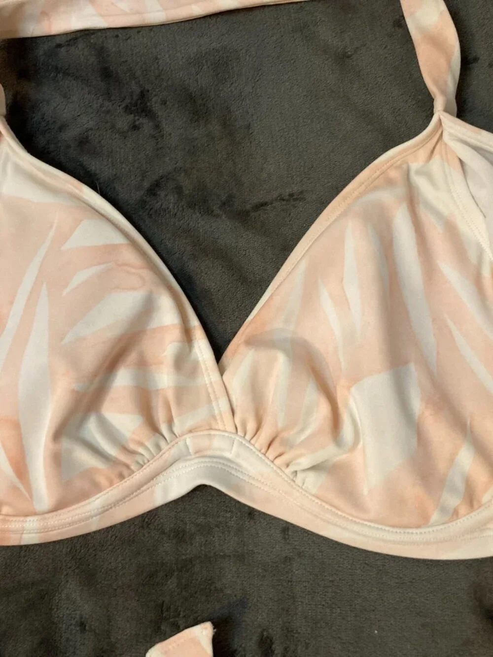 Athleta Women's White & Pink South Beach Wrap Halter Bikini Top - 36D